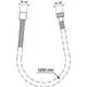 Metallflexibler Brauseschlauch mit zwei Anschlüssen, dargestellt in einer gebogenen Form. Produkt von Ideal Standard.